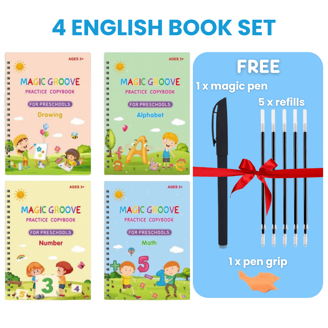 MagicGroove Tracing Book: Reusable Handwriting Practice with Disappearing Ink & Grooves