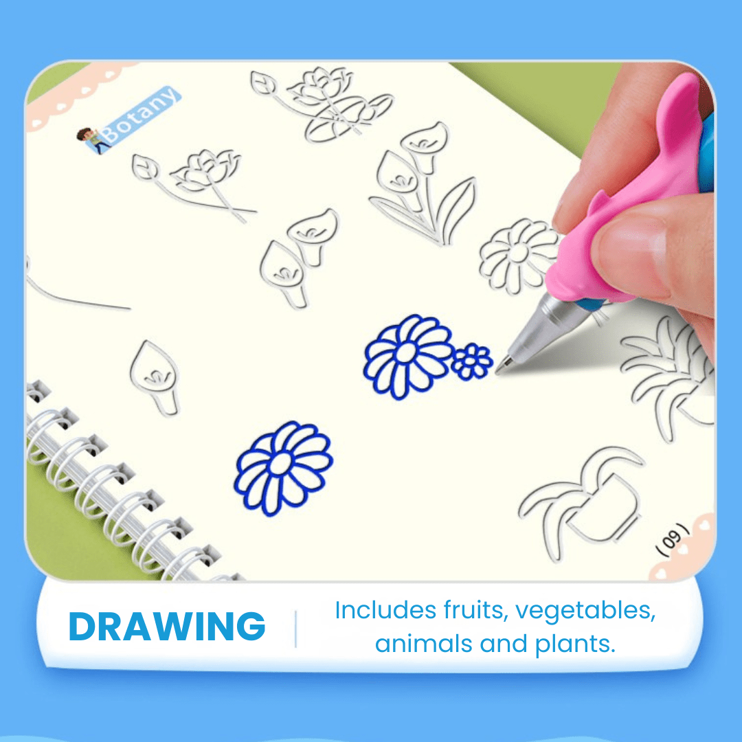 MagicGroove Tracing Book: Reusable Handwriting Practice with Disappearing Ink & Grooves