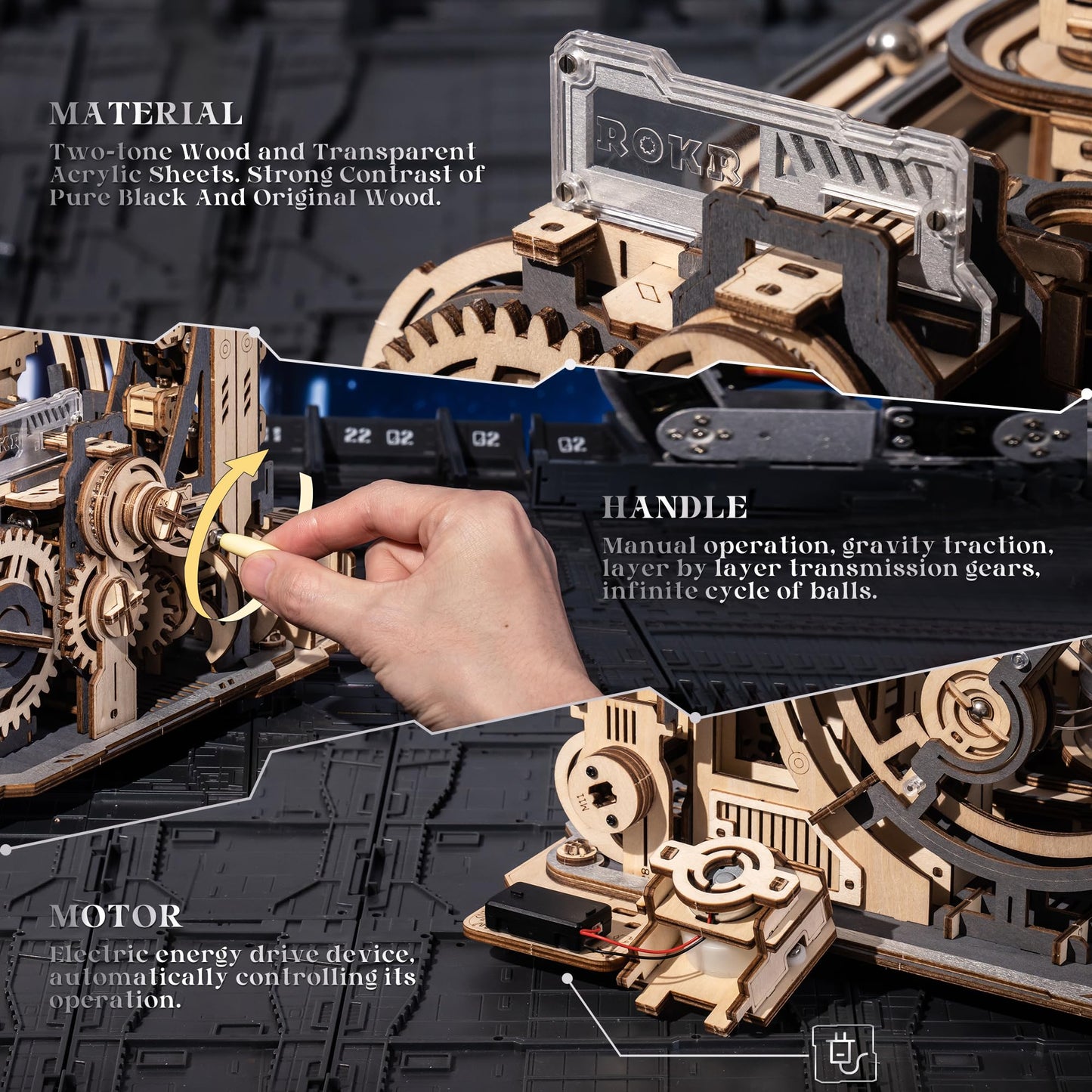 Marble Run Night City DIY Wooden Puzzle