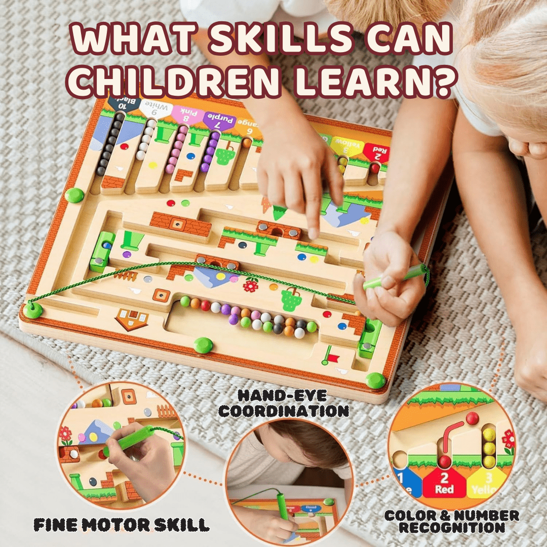 TinkerTots Montessori Magnetic Maze – 3 Smart Worlds of Hands-On Learning