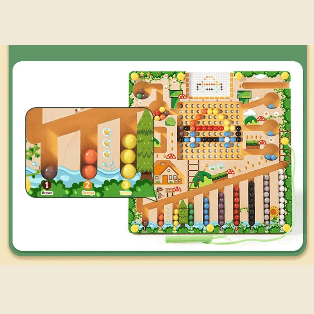 TinkerTots Montessori Magnetic Maze – 3 Smart Worlds of Hands-On Learning